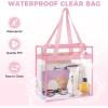 image:imageBAGAIL Clear Bags 12x6x12 Stadium Approved Clear Tote Bag with Zipper Closure Crossbody Shoulder Bag with Adjustable StrapSakura Pink