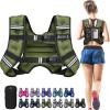 image:imageBAGAIL ComfortFit Weighted Vest for Woman Even Weight Distribution Faster Weight Loss NoChafe or Bounce for Walking amp Running with Detachable Phone Pouch amp Reflective Stripes Available 530lbsGreen