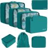 image:imageBAGAIL 8 Set Packing Cubes Luggage Packing Organizer Bags for Travel AccessoriesBlue paisleyAqua Color