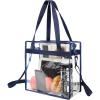 image:imageBAGAIL Clear Bags 12x6x12 Stadium Approved Clear Tote Bag with Zipper Closure Crossbody Shoulder Bag with Adjustable StrapNavy