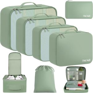 image:imageBAGAIL 8 Set Packing Cubes Luggage Packing Organizer Bags for Travel AccessoriesBlue paisleyMatcha Green