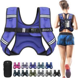 image:imageBAGAIL ComfortFit Weighted Vest for Woman Even Weight Distribution Faster Weight Loss NoChafe or Bounce for Walking amp Running with Detachable Phone Pouch amp Reflective Stripes Available 530lbsPurple