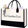 image:imageBAGAIL Initial Tote Bag Personalized Birthday Gifts for Women Teacher Friends Mom Wedding Monogrammed Beach BagIvory1pcs