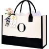 image:imageBAGAIL Initial Tote Bag Personalized Birthday Gifts for Women Teacher Friends Mom Wedding Monogrammed Beach BagIvory1pcs