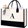image:imageBAGAIL Initial Tote Bag Personalized Birthday Gifts for Women Teacher Friends Mom Wedding Monogrammed Beach BagIvory1pcs