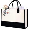 image:imageBAGAIL Initial Tote Bag Personalized Birthday Gifts for Women Teacher Friends Mom Wedding Monogrammed Beach BagIvory1pcs