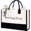 image:imageBAGAIL Initial Tote Bag Personalized Birthday Gifts for Women Teacher Friends Mom Wedding Monogrammed Beach BagIvory1pcs
