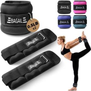 image:imageBAGAIL Ankle and Wrist Weights for Women amp Men 1 Pair 1246810 LBS Leg Weight with Sleek Design amp Secure Fit Arm Weighted Set for Walking Running Home Fitness amp Physical TherapyBlack