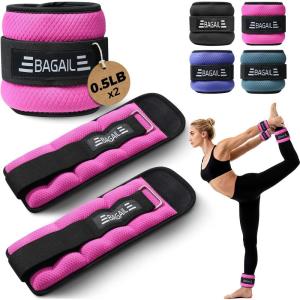 image:imageBAGAIL Ankle and Wrist Weights for Women amp Men 1 Pair 1246810 LBS Leg Weight with Sleek Design amp Secure Fit Arm Weighted Set for Walking Running Home Fitness amp Physical TherapyPink