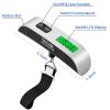 image:imageBAGAIL Digital Luggage Scale110lbs Hanging Baggage Scale with Backlit LCD DisplayPortable Suitcase Weighing ScaleTravel Luggage Weight Scale with HookStrong Straps for TravelersSilver with Temp