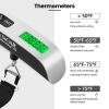 image:imageBAGAIL Digital Luggage Scale110lbs Hanging Baggage Scale with Backlit LCD DisplayPortable Suitcase Weighing ScaleTravel Luggage Weight Scale with HookStrong Straps for TravelersSilver with Temp