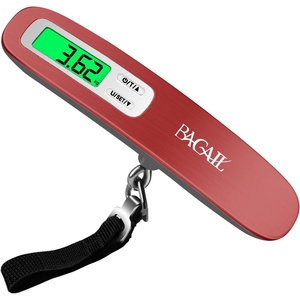image:imageBAGAIL Digital Luggage Scale 110lbs Hanging Baggage Scale with Backlit LCD Display Portable Suitcase Weighing Scale Travel Luggage Weight Scale with Hook Strong Straps for TravelersBright red
