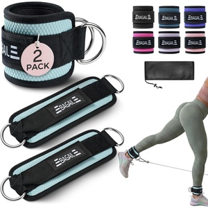 image:imageBAGAIL Ankle Straps for Cable Machines 2 Pack Double DRing Ankle Cuffs with Extra Thick Padding Adjustable Fit for Women amp Men Glute Kickbacks Hip Abductors amp Leg Curls Includes Mesh BagLight Blue
